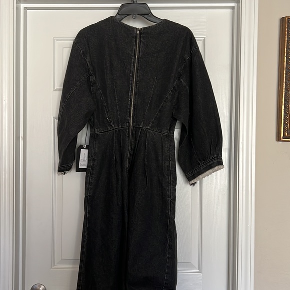 NWT PRPS BLACK DISTRESSED DENIM DESIGNER DRESS! - Picture 8 of 14
